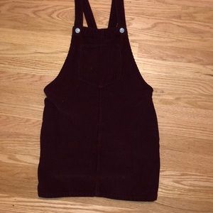 Topshop corduroy overalls dress maroon, size small